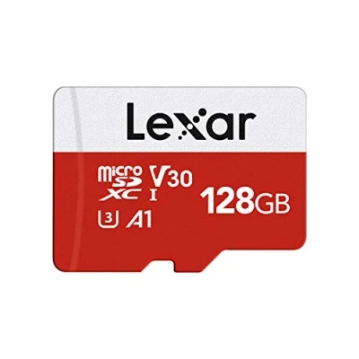 Immagine di Lexar 128 GB Micro SD fino a 100 MB/sec(R), Scheda di Memoria microSDXC con Adattatore A1, U3, C10, V30, Card