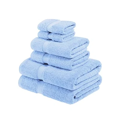 Immagine di Superior Asciugamano, cotone pettinato a fibra lunga, azzurro, set da 6 pezzi