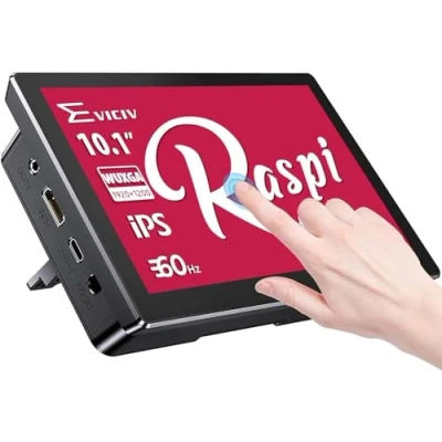 Immagine di EVICIV Monitor Touchscreen Portatile da 10.1 Pollici per Raspberry Pi, 1280x800 IPS Schermo display Pi 5/400/4/3/2/Zero/B/B+ Jetson Nano Win 11/10/8/7