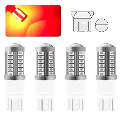 Immagine di 4 pezzi 7443 7444NA Auto LED Lampadine Rosso Super Luminosa 6000K 5630 33 SMD Canbus Le Luci di Parcheggio 12 30V
