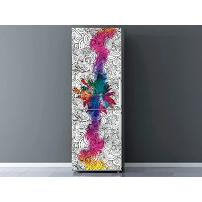 Immagine di Oedim Vinile per Frigorifero colorato 185 x 70 cm Resistente e di Facile Applicazione Adesivo Decorativo dal Design Elegante, Multicolore, 185x70