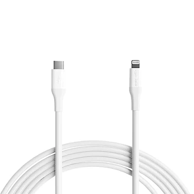 Immagine di Amazon Basics, Cavo USB 2.0 da tipo C a Lightning (certificato MFi), 3 m, bianco