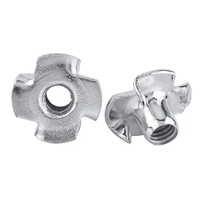 Immagine di Dado a T in Acciaio al Carbonio Zincato, M3/M4/M5/M6/M8 Dadi T, 4 Punte, per Mobili Legno, Inserti Blindati Ragno Metallo Placcato Zincato(M4x50)