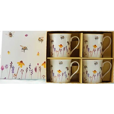 Immagine di Lesser &amp; Pavey Pretty Water Colour Busy Bees Design Mugs (Set of 4) [Edizione: Regno Unito]