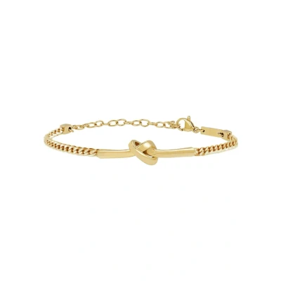 Immagine di Breil, Collezione B&amp;ME, Bracciale Donna e Uomo, Semirigido in Acciaio IP Gold Lucido, con Design Minimal, Ricercato Simbolico a Forma di Nodo, Ideale per un Regalo, Misura Medium, 44 56 cm,