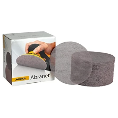 Immagine di Mirka Abranet 9A 241 080 Set di 50 dischi abrasivi a rete abrasiva, grana 80, 15,2 cm, colore: grigio chiaro