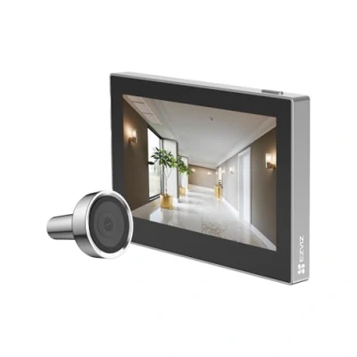 Immagine di EZVIZ CP2 Spioncino Digitale a Batteria 1080P, Video Senza Fili con Schermo Colori da 4,3&quot;, Visione Grandangolare 146, Ricaricabile 2200 mAh, WiFi 2.4 GHz, Colore Argento
