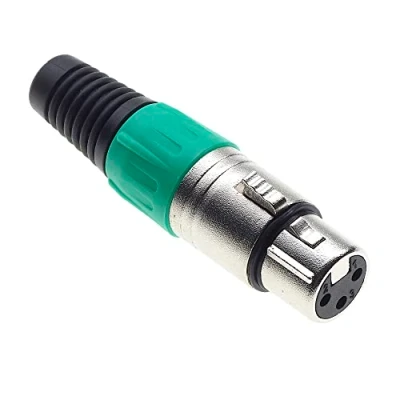 Immagine di Keple Presa XLR A 3 Poli, Verde Jack Audio Microfonica Femmina DMX, Adattatore Nichelato, Connettore Di Costruzione Metallica Con Alloggiamento In Plastica