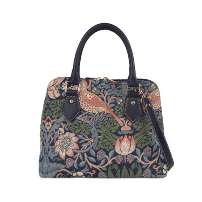 Immagine di Signare Tapestry Arazzo Top Handle borsa borse donna, donna tracolla con William Morris Designs (Strawberry Thief Blue)