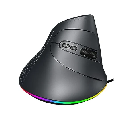 Immagine di JSZDFSV Mouse ergonomico con filo verticale RGB regolabile 7200DPI 7 pulsanti programmabili per computer PC Laptop Gaming da gioco Accessori
