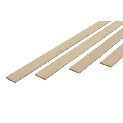 Immagine di wodewa Listelli in legno di faggio massiccio impiallacciato, vero legno, 3 mm x 30 500 mm, set da 15 pezzi, adatti per il fai te