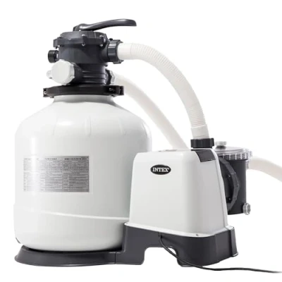 Immagine di Intex 26652 Pompa Filtro a Sabbia Krystal Clear, Flusso d&#039;Acqua 12000 L/h, di Sistema 9200 Plastica, Bianco