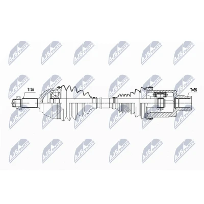Immagine di NTY NPW BM 135 Albero motore / Semiasse Assale anteriore Dx 593 Trasmissione automatica MINI: Countryman