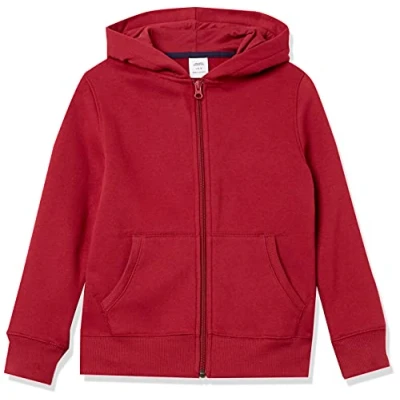 Immagine di Amazon Essentials Felpe con Cappuccio Foderate in Pile Cerniera Bambini e Ragazzi, Granata, 2 Anni