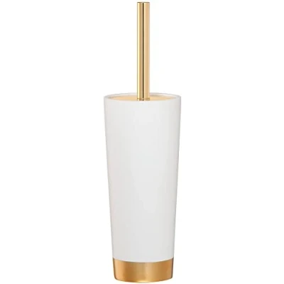 Immagine di Sealskin Glossy Scopino e Portascopino da WC Set, Poliresina, Oro, 33,6 x 9,5 cm