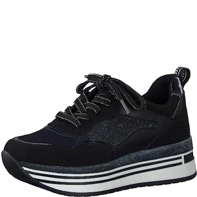 Immagine di MARCO TOZZI Sneakers con Zeppa Donna Eleganti Lacci, Black Comb, 40 EU