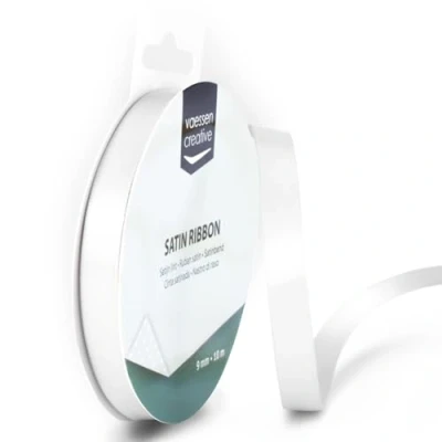 Immagine di Iris Ohyama Ribbon Lyon Wired Nastro di Raso, Bianco, 9 mm x 10 m, unità