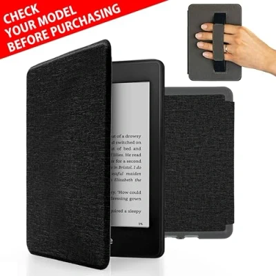 Immagine di MyGadget Custodia per Amazon Kindle Paperwhite 10a generazione (2018 PQ94WIF) Cover con Funzione Sonno Sveglia automatica Integrata Nero