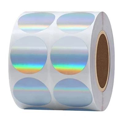 Immagine di hybsk Argento codifica a colori Pois, Tiny olografico adesivi, etichette da 1 totale 1.000 per rotolo roll