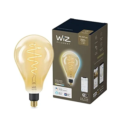 Immagine di WiZ Lampadina Smart WiFi, Luce Bianca da Calda a Fredda, Filamento Ambrata, E27, 25W, Tecnologia SpaceSense, Controllo Vocale (Alexa, Apple HomeKit, Google Home), Dimmerabile