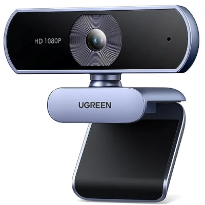 Immagine di UGREEN Webcam Full HD 1080P 30FPS USB PC Camera 2 Microfono Incorporato Rotazione di 360 Gradi Plug Play per Windows MacOS Linux Supporto Youtube Streaming Skype Video Calling Zoom Videoconferenze