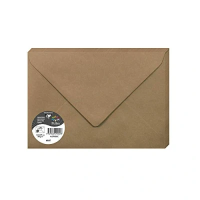 Immagine di Clairefontaine 29002C Pacco da 20 Buste gommate Formato C5 (16,2x22,9cm) 120g/m² Colore Kraft Inviti Eventi e Corrispondenza Gamma Pollen Carta Premium Liscia