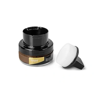 Immagine di Kaps Crema per la Cura delle Scarpe con Spugna Applicatore, Intensiva e Nutrimento Pelle, Delicate, 70 Colori (170 Sabbia)
