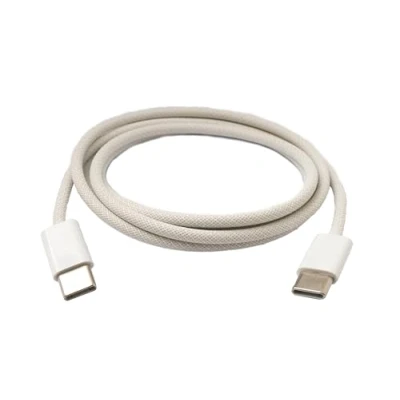 Immagine di System S Cavo USB 3.1 tipo C 100 cm maschio a 5 Gbps intrecciato adattatore bianco