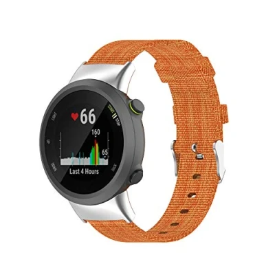 Immagine di Yikamosi Compatibile con Garmin Forerunner 45 Cinturino,Sgancio Rapido Premium Nylon Chiusura in acciaio inossidabile Cinturino di Ricambio per 45/Forerunner 45S/Swim 2,Arancia