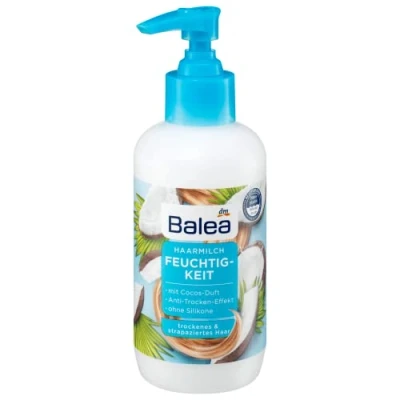 Immagine di Balea Latte per capelli idratante nutriente con profumo di cocco e papaia, effetto anti secca, ideale secchi danneggiati, senza siliconi vegani, 200 ml