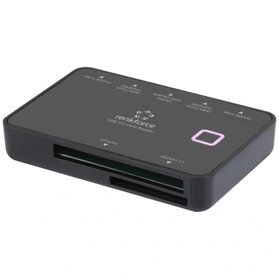 Immagine di Renkforce Lettore schede di memoria esterno Micro USB 3.2 Gen 1 (USB 3.0) Nero