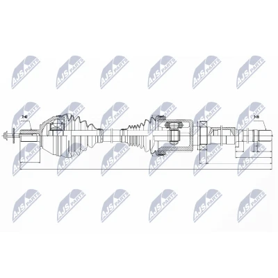 Immagine di NTY NPW VV 039 Albero motore / Semiasse Assale anteriore, anteriore Dx VOLVO: V70 3