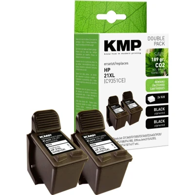 Immagine di Cartuccia KMP Compatibile sostituisce HP 21, C9351AE Conf 2 pz Nero H29D 1900,4021