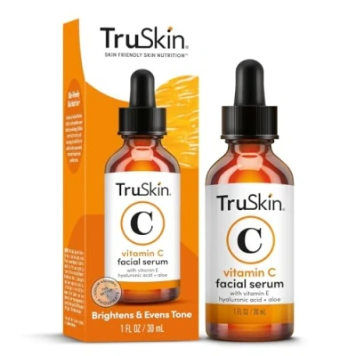 Immagine di TruSkin Vitamin C Serum Siero viso anti età alla vitamina con acido ialuronico, E, aloe illuminante per macchie scure, contorno occhi, linee sottili e rughe, 30 ml
