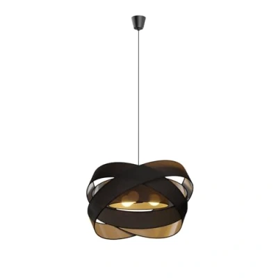 Immagine di lampada a sospensione &#039;Simaria&#039; dimmerabile (Moderno) colore Nero, in Tessuto ad es. Soggiorno &amp; Sala da pranzo (3 luci, E27) di Lindby tessuto, soffitto