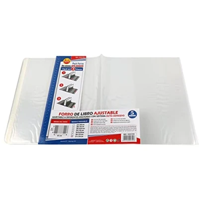 Immagine di Confezione Da 10 Copertine Trasparenti per libri Scolastici 31x55cm, Set Quaderni Autoadesive Regolabili
