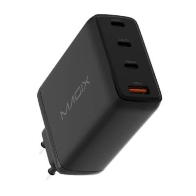 Immagine di Magix Caricatore 4 Porte 120W, Caricabatterie GaN PD Power Delivery, 3x USB C e 1x A, per MacBook Pro/Air, iPad Mini, iPhone 15/14/13/12 Series, Galaxy S23, altro ancora (EUR PLUG)