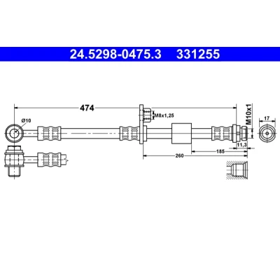 Immagine di ATE 24.5298 0475.3 Tubi Freno 474 M10x1 SMART: Forfour I
