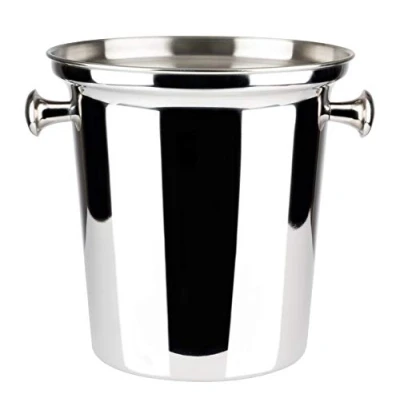Immagine di Buddy&#039;s Bar Secchiello per Il Ghiaccio Vino/Champagne, refrigeratore Bottiglie di Alta qualità, all&#039;Esterno Molto Lucido con Maniglie a pomello Massiccio, 4L