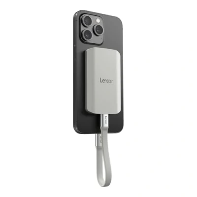 Immagine di Lexar ES5 Portatile SSD 2TB, USB 3.2 Gen2x2 fino a 2000 MB/s in Lettura e Scrittura, IP65 Protezione,Magsafe Phone SSD,Supporto per Apple ProRes 4K (iPhone 15/16 Pro) Galaxy S25 8K