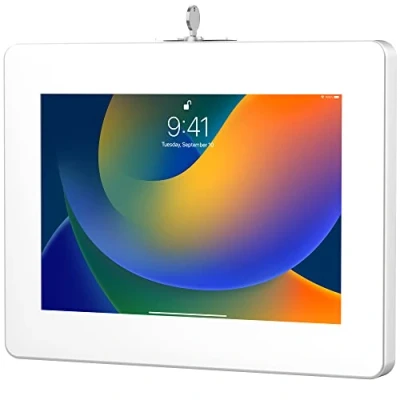 Immagine di Supporto da parete con blocco CTA per iPad 10a generazione 11,9&quot;, 7a/8/9 generazione, Air 4, Galaxy Tab, Surface Go, Tab S5E, tablet Zebra e altri, bianco (PAD PARAWW)
