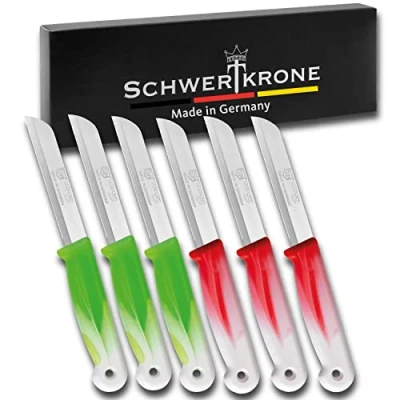 Immagine di Schwertkrone, set di 6 coltelli, coltello per verdure, seghettato, da cucina frutta, multiuso, inossidabile