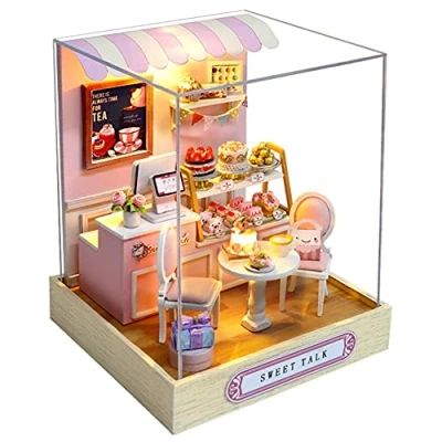 Immagine di erhumama kit di luci LED per casa delle bambole, realizzato a mano, con copertura antipolvere e LED, accessori la ragazzi ragazze, regalo compleanno