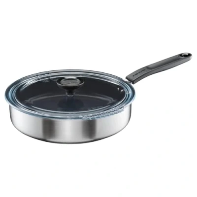 Immagine di Fiskars Functional Form Padella Saute, Stainless Steel, Nero/Argento