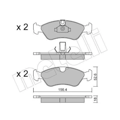 Immagine di METELLI 22 0208 0 Kit pastiglie freno Predisposto per contatto segnalazione usura OPEL: Astra F CC, Vectra B SW, Calibra A