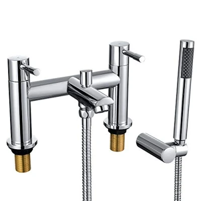 Immagine di WasserRhythm Rubinetteria per vasca da bagno con doccia/vasca bagno, miscelatore monoblocco in ottone cromato