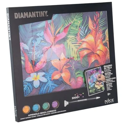 Immagine di DIAMANTINY Quadro Fiori Tropicali Dipingi coi Numeri, Multicolore, 22 x 30 1,5 cm, 96562