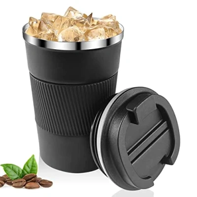 Immagine di Relota Tazza Caffe Termica Blu 380ml, da Viaggio in 304 Acciaio Inossidabile Riutilizzabili Prova di Perdite, Caldo e Freddo, Latte Tè