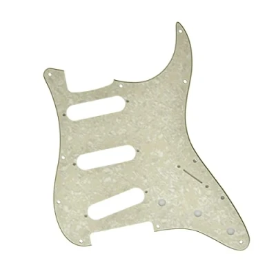 Immagine di Dopro Reverse Bridge ST Strat Style chitarra Pickguard Aged Pearl