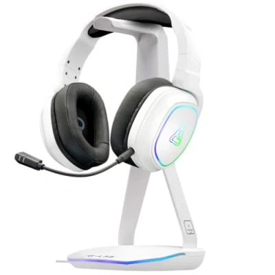 Immagine di The G Lab K Stand Hydrogen Supporto per cuffie Gamer RGB 7 Colori, Tasto/Off, 2 Hub USB + C, Base antiscivolo universale PC/Ps5/Ps4/Xbox Bianco 2024